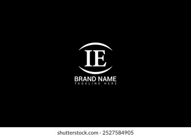 IE letter logo design on black background. IE creative initials letter logo concept. IE unique design