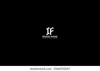 IF letter logo design on black background. IF creative initials letter logo concept. IF unique design