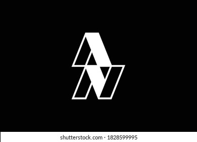 AN letter logo design on luxury background. NA monogram initials letter logo concept. AN icon design. NA elegant and Professional letter icon design on black background. AN NA