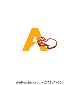 Letter A Logo-Design auf Touchscreen-Vektorvorlage