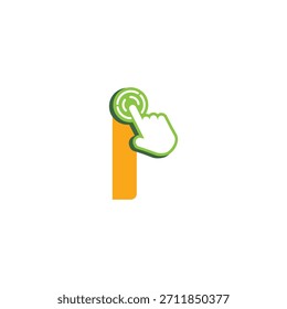Letra I Diseño de logotipo en Plantilla de Vector de pantalla táctil