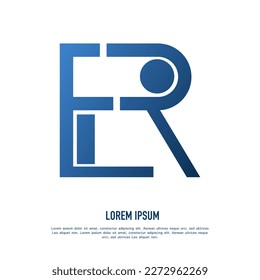 RE letter logo design on white background. ER letter logo concept in blue color. RE icon design. ER letter icon elegant and professional on white background.