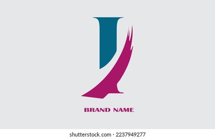 Letter logo design. Paint detailed logo design