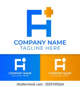 letra un diseño de logotipo. diseño de logotipo con icono adicional bueno para marca hospital, salud, clínica y medicina