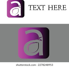 a letter logo design, with purple gradient and white background