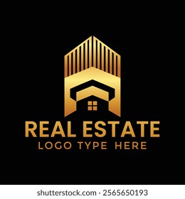 Letter logo design. Real Estate logo mark logo concept. Premium business finance logotype. Linear creative monochrome monogram. Vector elegant app icon, Letter E initial Real Estate, Construction