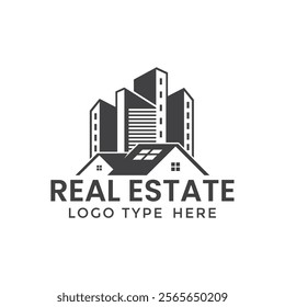 Letter logo design. Real Estate logo mark logo concept. Premium business finance logotype. Linear creative monochrome monogram. Vector elegant app icon, Letter E initial Real Estate, Construction