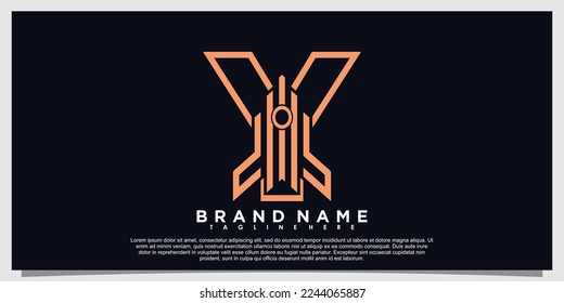 letter logo design with rocket  concept