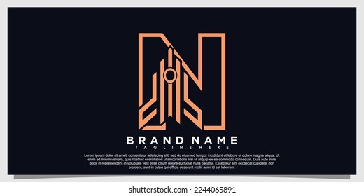 diseño de logotipo de letra con concepto de cohete