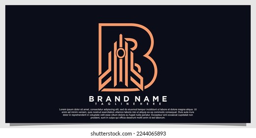 letter logo design with rocket  concept