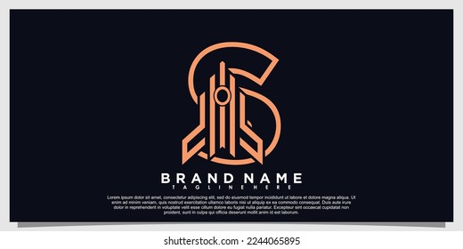 letter logo design with rocket  concept