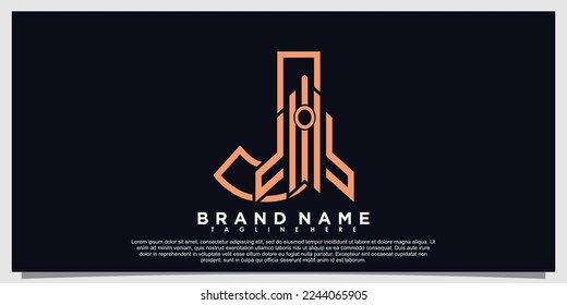 letter logo design with rocket  concept
