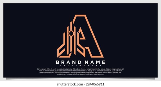 diseño de logotipo de letra con concepto de cohete