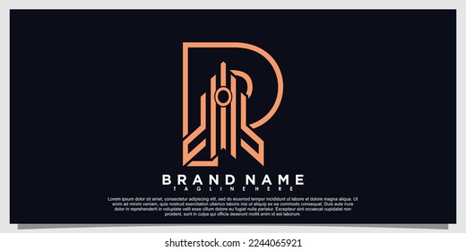 letter logo design with rocket  concept