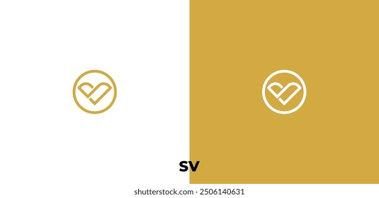 Letter logo design, S, V letter logo design, premium, modern, simple.