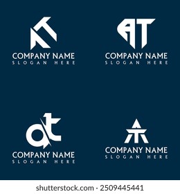 AT letter logo design set