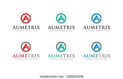 A letter logo design set template a sign icon symbol