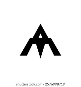 letter a logo design in the shape of a pencil