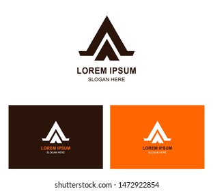 A letter logo design with shape triangle. Modern orange logo template isolated on a white background. Letter logo vector illustration