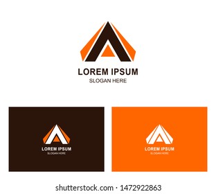 A letter logo design with shape triangle. Modern orange logo template isolated on a white background. Letter logo vector illustration