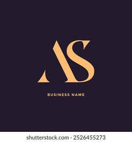 AS-Buchstabe Logo-Design mit Initialen mit modernem Flair