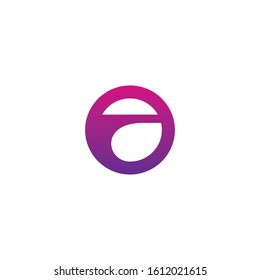 letter a logo design simple circle element template