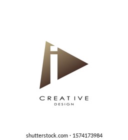 I Letter logo design.  Simple  design concept triangle shape,  with hidden letter I logo for initial, business identity.