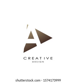 A Letter logo design.  Simple  design concept triangle shape,  with hidden letter A logo for initial, business identity.