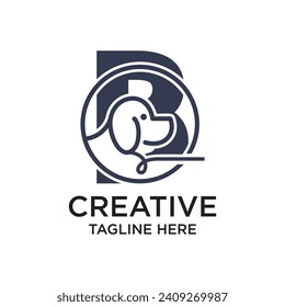 Diseño de logotipo de carta concepto simple Vector Premium