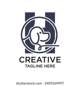 Diseño de logotipo de carta concepto simple Vector Premium
