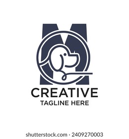 Diseño de logotipo de carta concepto simple Vector Premium
