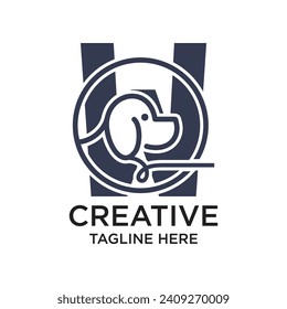 Diseño de logotipo de carta concepto simple Vector Premium