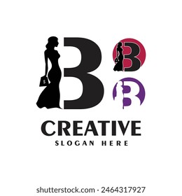 Diseño de logotipo de carta concepto simple Vector de Premium