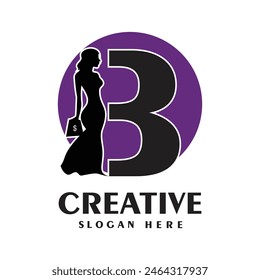 Diseño de logotipo de carta concepto simple Vector de Premium