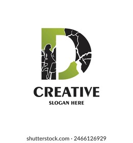 Diseño de logotipo de carta concepto simple Vector de Premium