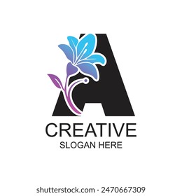 Diseño de logotipo de carta concepto simple Vector de Premium