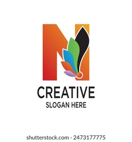 Diseño de logotipo de carta concepto simple Vector de Premium