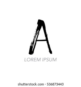 Letter logo design. Simple logo design with hand written letter A. 