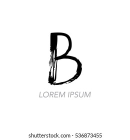Letter logo design. Simple logo design with hand written letter B.