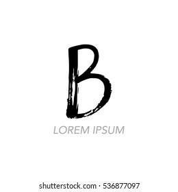 Letter logo design. Simple logo design with hand written letter B.