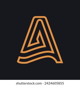 Letra Un diseño de logotipo, simple con un estilo moderno y lujoso. Tipo de logotipo vectorial. símbolos alfabéticos para la identidad de la empresa