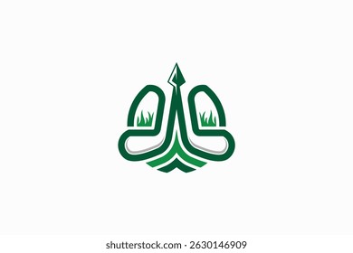 A letter logo design with simple modern golf club symbol