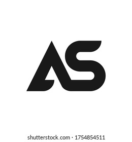 Diseño del logotipo de la carta AS con estilo sencillo