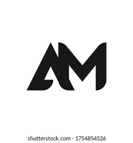 AM Letter Logo Design With Simple style