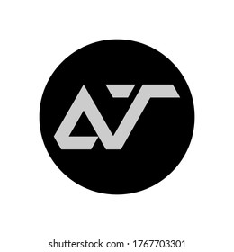 AT Letter Logo Design With Simple style