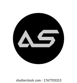 AS-Letter-Logo-Design mit einfachem Stil