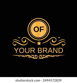 OF Letter Logo Design mit quadratischer Form Design