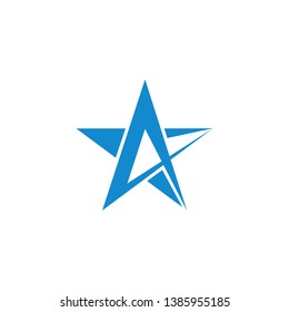 A letter logo design star