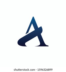 A Letter Logo Design with swash serif font template