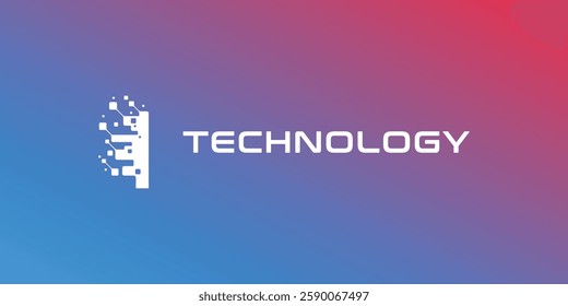 Letter I logo design for technology